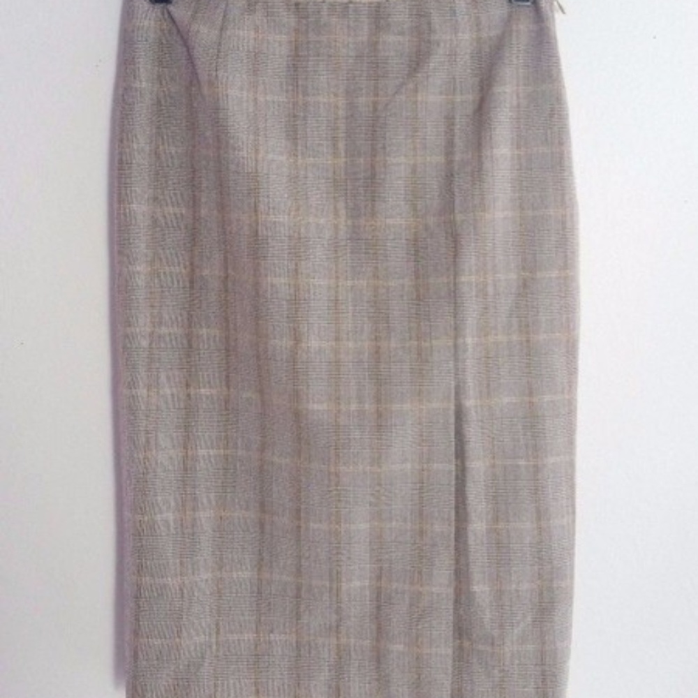 Arden B Brown Plaid High Waist Pencil Skirt 00/XS